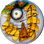 gebratene Auberginen oder Zucchini